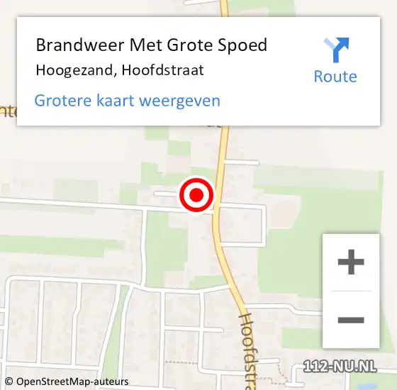 Locatie op kaart van de 112 melding: Brandweer Met Grote Spoed Naar Hoogezand, Hoofdstraat op 27 mei 2024 08:15