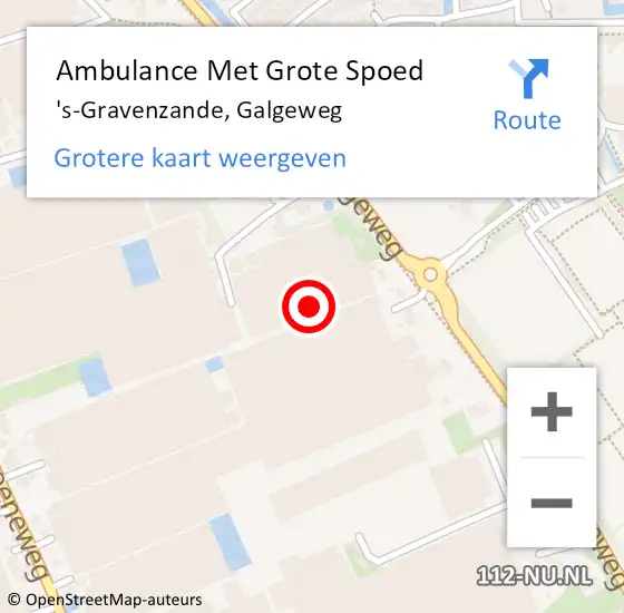 Locatie op kaart van de 112 melding: Ambulance Met Grote Spoed Naar 's-Gravenzande, Galgeweg op 27 mei 2024 08:17