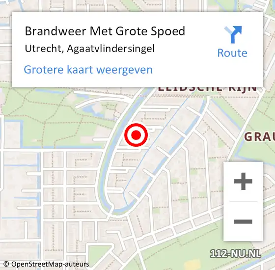 Locatie op kaart van de 112 melding: Brandweer Met Grote Spoed Naar Utrecht, Agaatvlindersingel op 27 mei 2024 08:32