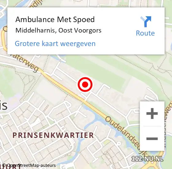 Locatie op kaart van de 112 melding: Ambulance Met Spoed Naar Middelharnis, Oost Voorgors op 27 mei 2024 09:07