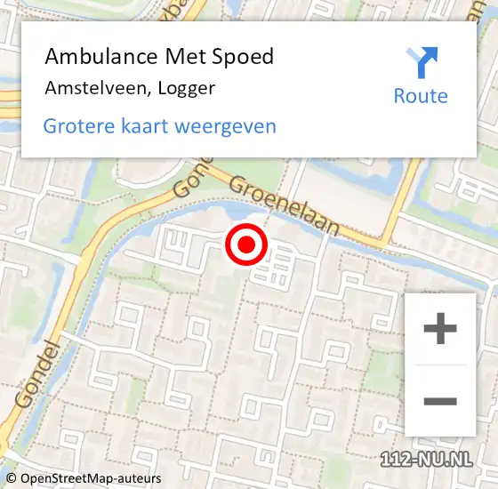 Locatie op kaart van de 112 melding: Ambulance Met Spoed Naar Amstelveen, Logger op 27 mei 2024 09:34