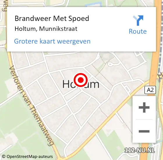 Locatie op kaart van de 112 melding: Brandweer Met Spoed Naar Holtum, Munnikstraat op 27 mei 2024 09:56