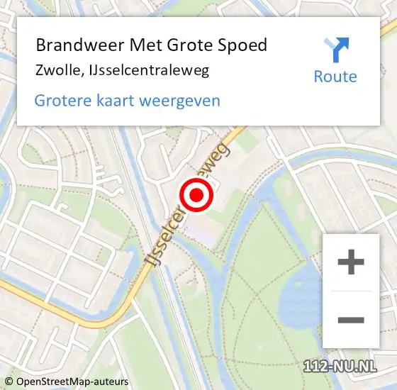 Locatie op kaart van de 112 melding: Brandweer Met Grote Spoed Naar Zwolle, IJsselcentraleweg op 27 mei 2024 11:40