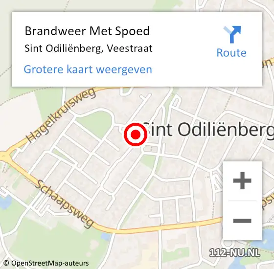 Locatie op kaart van de 112 melding: Brandweer Met Spoed Naar Sint Odiliënberg, Veestraat op 27 mei 2024 11:58