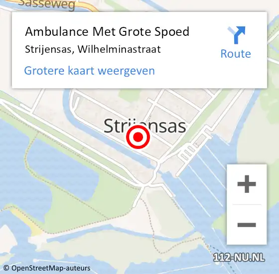 Locatie op kaart van de 112 melding: Ambulance Met Grote Spoed Naar Strijensas, Wilhelminastraat op 27 mei 2024 12:05