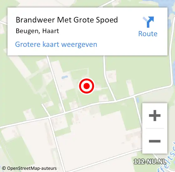 Locatie op kaart van de 112 melding: Brandweer Met Grote Spoed Naar Beugen, Haart op 27 mei 2024 12:06