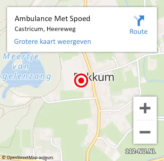 Locatie op kaart van de 112 melding: Ambulance Met Spoed Naar Castricum, Heereweg op 27 mei 2024 12:35