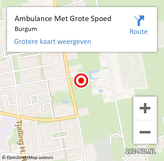 Locatie op kaart van de 112 melding: Ambulance Met Grote Spoed Naar Burgum op 27 mei 2024 13:24