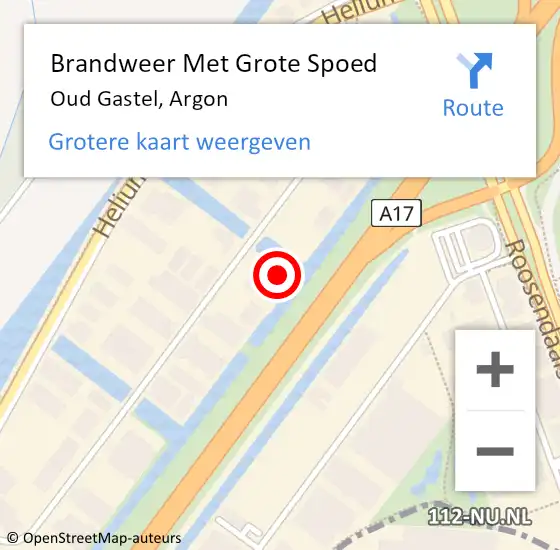 Locatie op kaart van de 112 melding: Brandweer Met Grote Spoed Naar Oud Gastel, Argon op 27 mei 2024 13:33