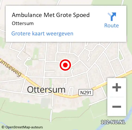 Locatie op kaart van de 112 melding: Ambulance Met Grote Spoed Naar Ottersum op 27 mei 2024 13:45