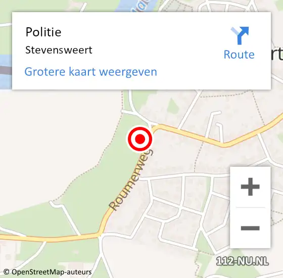 Locatie op kaart van de 112 melding: Politie Stevensweert op 27 mei 2024 14:22