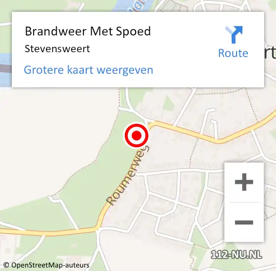 Locatie op kaart van de 112 melding: Brandweer Met Spoed Naar Stevensweert op 27 mei 2024 14:23