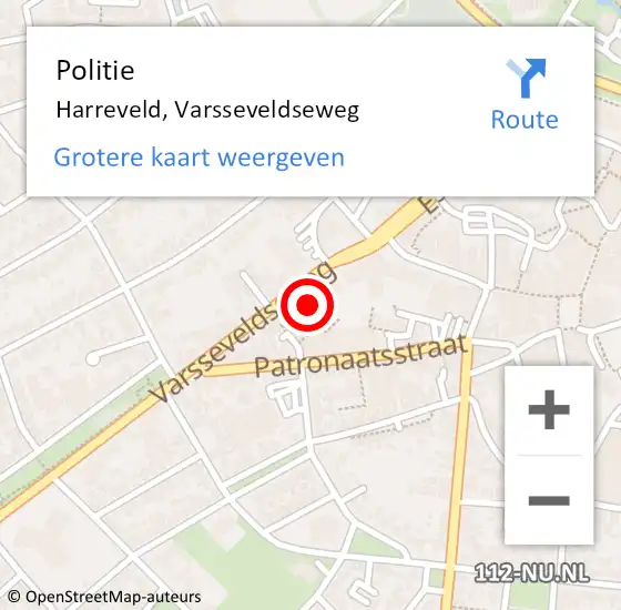 Locatie op kaart van de 112 melding: Politie Harreveld, Varsseveldseweg op 27 mei 2024 14:53