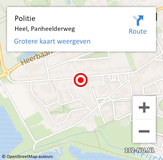 Locatie op kaart van de 112 melding: Politie Heel, Panheelderweg op 27 mei 2024 14:57