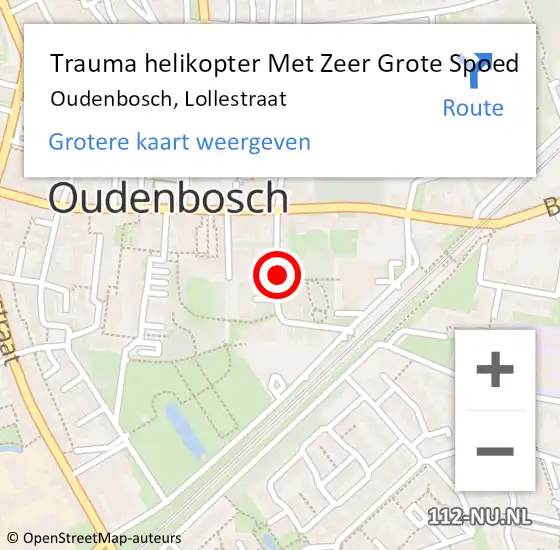Locatie op kaart van de 112 melding: Trauma helikopter Met Zeer Grote Spoed Naar Oudenbosch, Lollestraat op 27 mei 2024 15:44