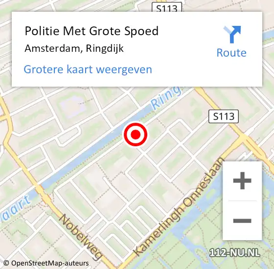 Locatie op kaart van de 112 melding: Politie Met Grote Spoed Naar Amsterdam, Ringdijk op 27 mei 2024 15:47