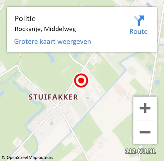Locatie op kaart van de 112 melding: Politie Rockanje, Middelweg op 27 mei 2024 15:48