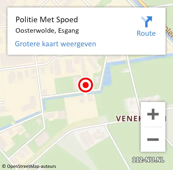 Locatie op kaart van de 112 melding: Politie Met Spoed Naar Oosterwolde, Esgang op 27 mei 2024 15:50