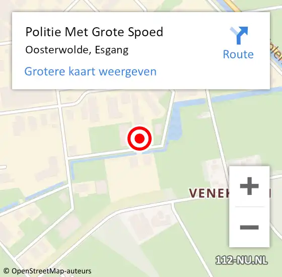 Locatie op kaart van de 112 melding: Politie Met Grote Spoed Naar Oosterwolde, Esgang op 27 mei 2024 15:56