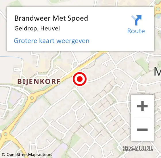 Locatie op kaart van de 112 melding: Brandweer Met Spoed Naar Geldrop, Heuvel op 27 mei 2024 16:02