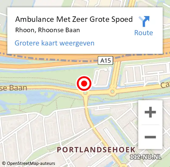 Locatie op kaart van de 112 melding: Ambulance Met Zeer Grote Spoed Naar Rhoon, Rhoonse Baan op 27 mei 2024 16:13