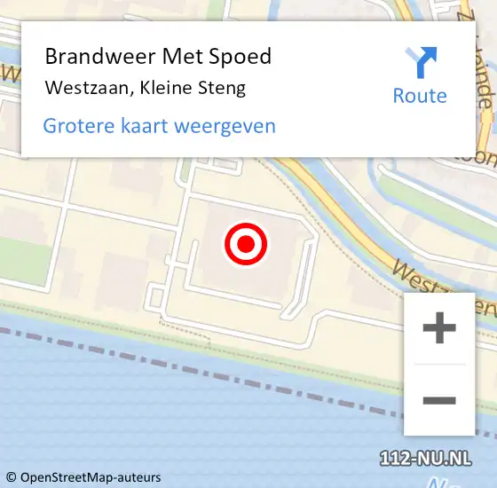 Locatie op kaart van de 112 melding: Brandweer Met Spoed Naar Westzaan, Kleine Steng op 27 mei 2024 16:15