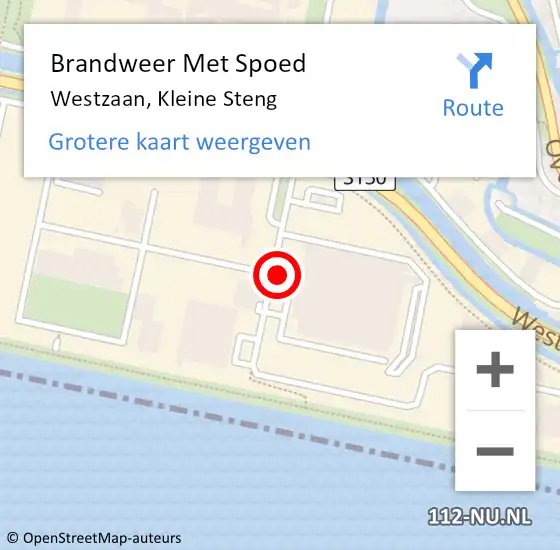 Locatie op kaart van de 112 melding: Brandweer Met Spoed Naar Westzaan, Kleine Steng op 27 mei 2024 16:26