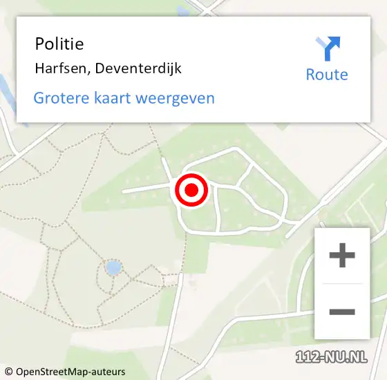 Locatie op kaart van de 112 melding: Politie Harfsen, Deventerdijk op 27 mei 2024 16:27