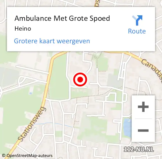 Locatie op kaart van de 112 melding: Ambulance Met Grote Spoed Naar Heino op 27 mei 2024 16:37