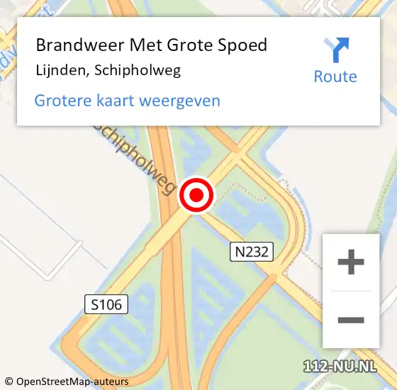 Locatie op kaart van de 112 melding: Brandweer Met Grote Spoed Naar Lijnden, Schipholweg op 27 mei 2024 16:46