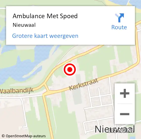 Locatie op kaart van de 112 melding: Ambulance Met Spoed Naar Nieuwaal op 27 mei 2024 16:59