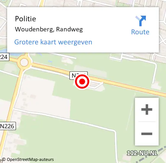 Locatie op kaart van de 112 melding: Politie Woudenberg, Randweg op 27 mei 2024 17:15