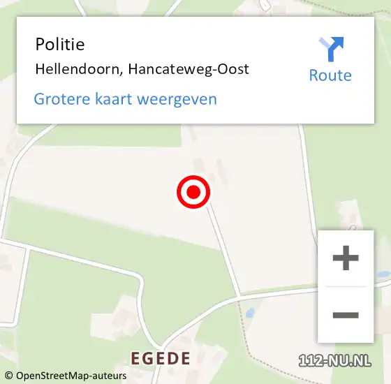 Locatie op kaart van de 112 melding: Politie Hellendoorn, Hancateweg-Oost op 27 mei 2024 17:15