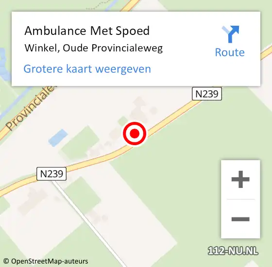 Locatie op kaart van de 112 melding: Ambulance Met Spoed Naar Winkel, Oude Provincialeweg op 27 mei 2024 18:28