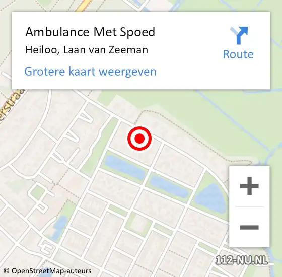 Locatie op kaart van de 112 melding: Ambulance Met Spoed Naar Heiloo, Laan van Zeeman op 27 mei 2024 18:39