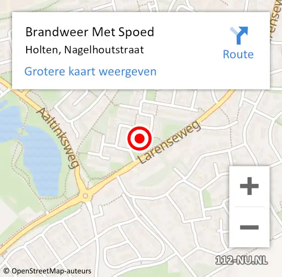 Locatie op kaart van de 112 melding: Brandweer Met Spoed Naar Holten, Nagelhoutstraat op 27 mei 2024 18:51