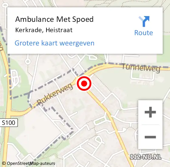 Locatie op kaart van de 112 melding: Ambulance Met Spoed Naar Kerkrade, Heistraat op 7 oktober 2014 12:34