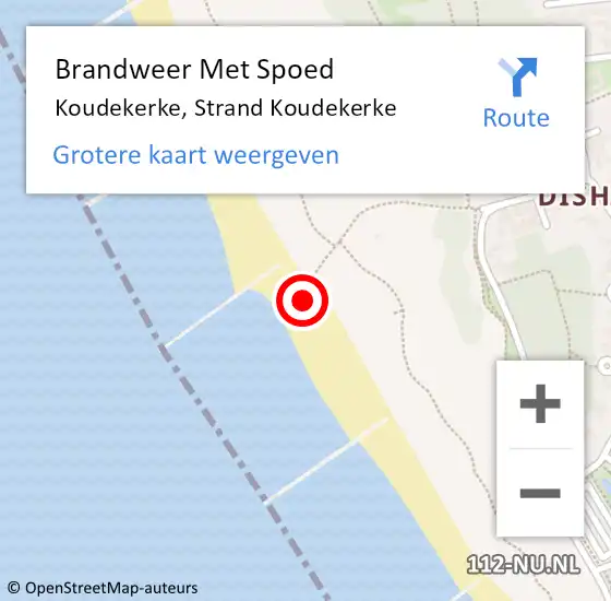 Locatie op kaart van de 112 melding: Brandweer Met Spoed Naar Koudekerke, Strand Koudekerke op 27 mei 2024 19:52