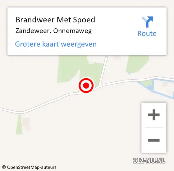 Locatie op kaart van de 112 melding: Brandweer Met Spoed Naar Zandeweer, Onnemaweg op 27 mei 2024 19:57