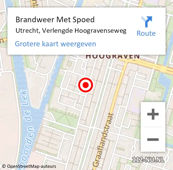 Locatie op kaart van de 112 melding: Brandweer Met Spoed Naar Utrecht, Verlengde Hoogravenseweg op 27 mei 2024 20:16