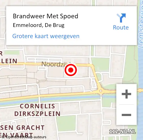 Locatie op kaart van de 112 melding: Brandweer Met Spoed Naar Emmeloord, De Brug op 27 mei 2024 20:24