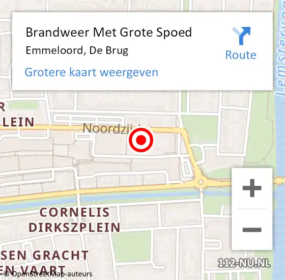 Locatie op kaart van de 112 melding: Brandweer Met Grote Spoed Naar Emmeloord, De Brug op 27 mei 2024 20:26