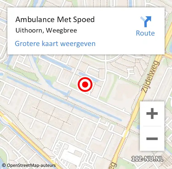 Locatie op kaart van de 112 melding: Ambulance Met Spoed Naar Uithoorn, Weegbree op 27 mei 2024 21:04