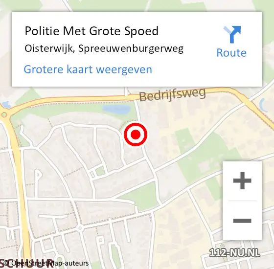 Locatie op kaart van de 112 melding: Politie Met Grote Spoed Naar Oisterwijk, Spreeuwenburgerweg op 27 mei 2024 21:20