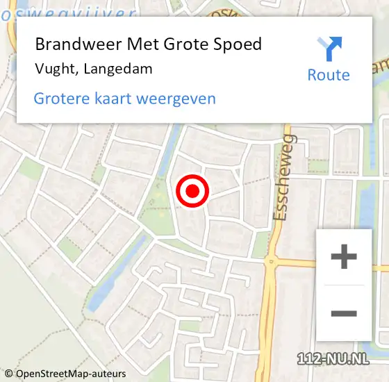 Locatie op kaart van de 112 melding: Brandweer Met Grote Spoed Naar Vught, Langedam op 27 mei 2024 21:32