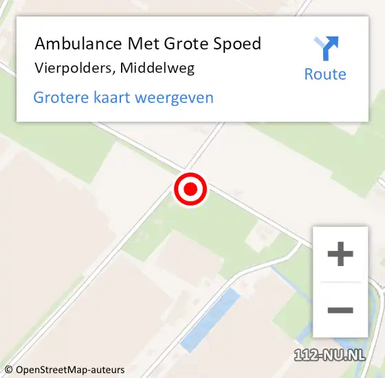 Locatie op kaart van de 112 melding: Ambulance Met Grote Spoed Naar Vierpolders, Middelweg op 27 mei 2024 22:07