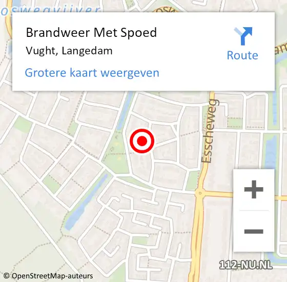 Locatie op kaart van de 112 melding: Brandweer Met Spoed Naar Vught, Langedam op 27 mei 2024 22:10