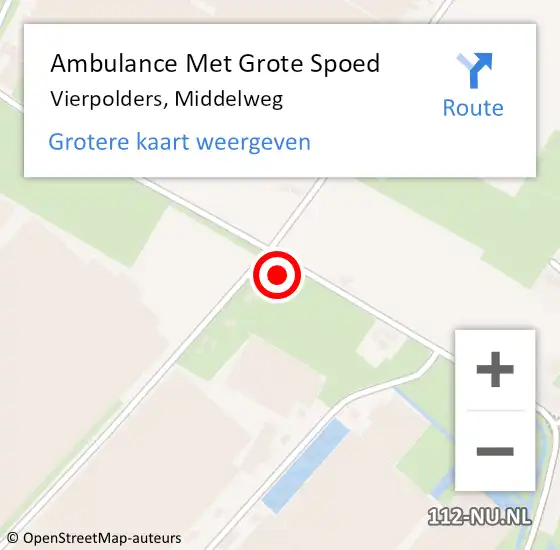 Locatie op kaart van de 112 melding: Ambulance Met Grote Spoed Naar Vierpolders, Middelweg op 27 mei 2024 23:38
