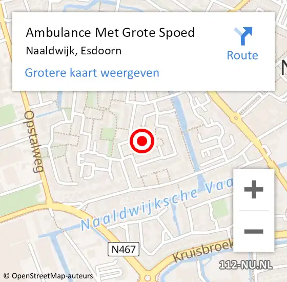 Locatie op kaart van de 112 melding: Ambulance Met Grote Spoed Naar Naaldwijk, Esdoorn op 27 mei 2024 23:52