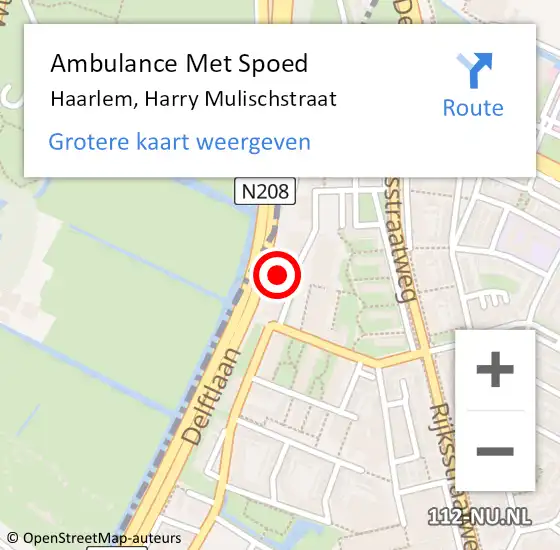 Locatie op kaart van de 112 melding: Ambulance Met Spoed Naar Haarlem, Harry Mulischstraat op 28 mei 2024 01:45